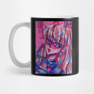 Anime girl orange and blue Mug